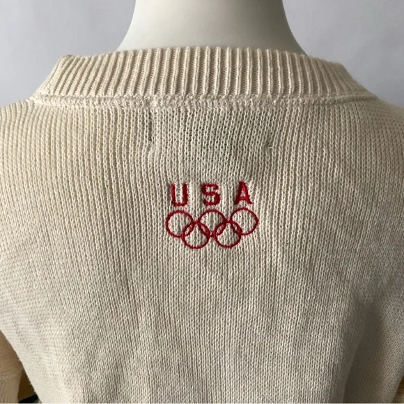 Vintage American Flag USA Olympics Knit Sweater Stars And Stripes - Picture 4 of 12
